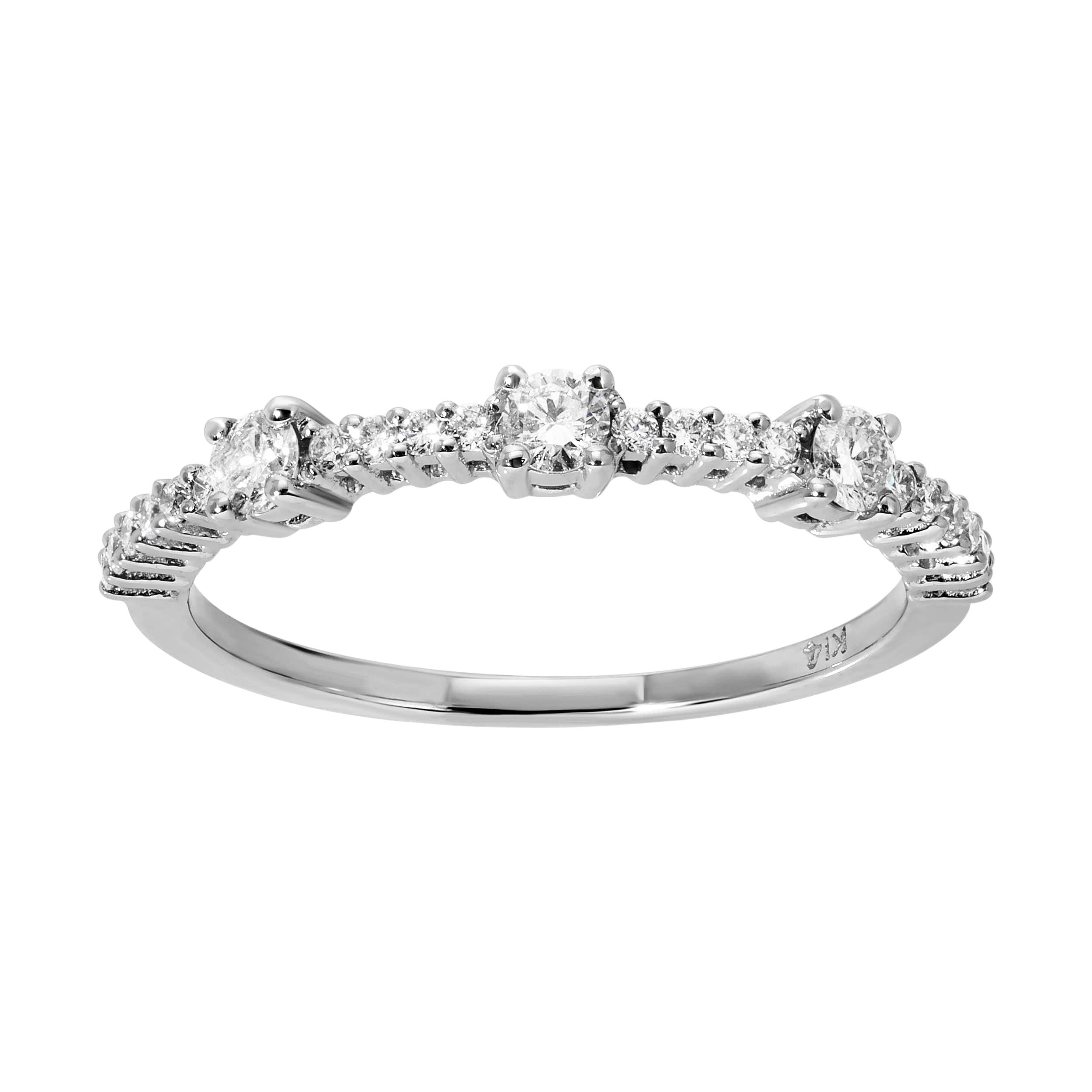 14K White gold .15ct Half eternity band