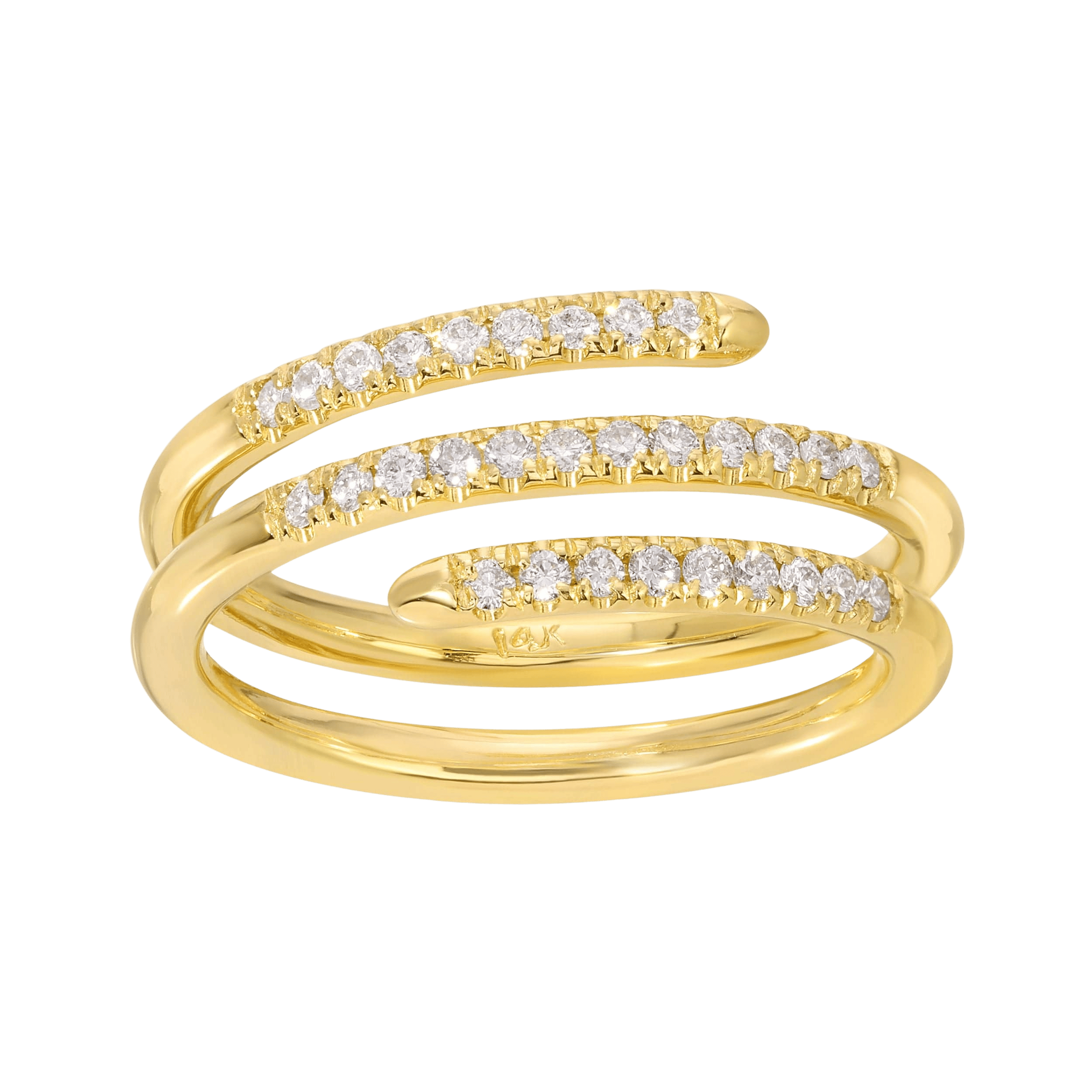 14K Yellow gold .30 stack ring