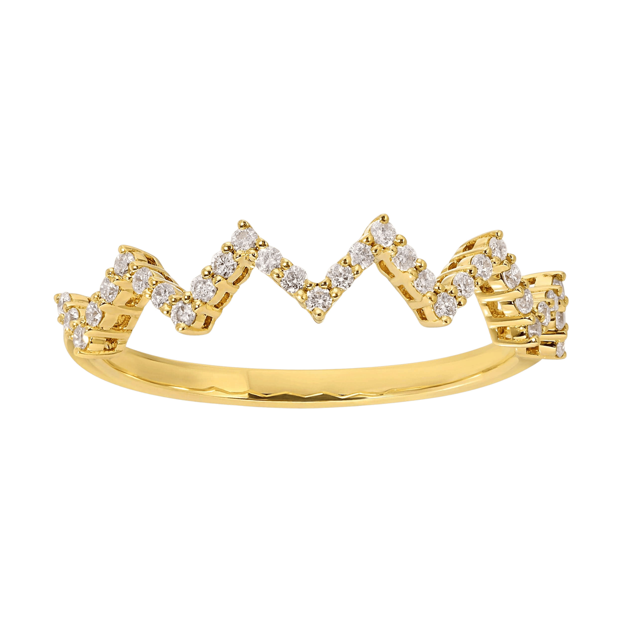 Saleable Product:Zig-Zag Ring 14K Yellow gold .19ct