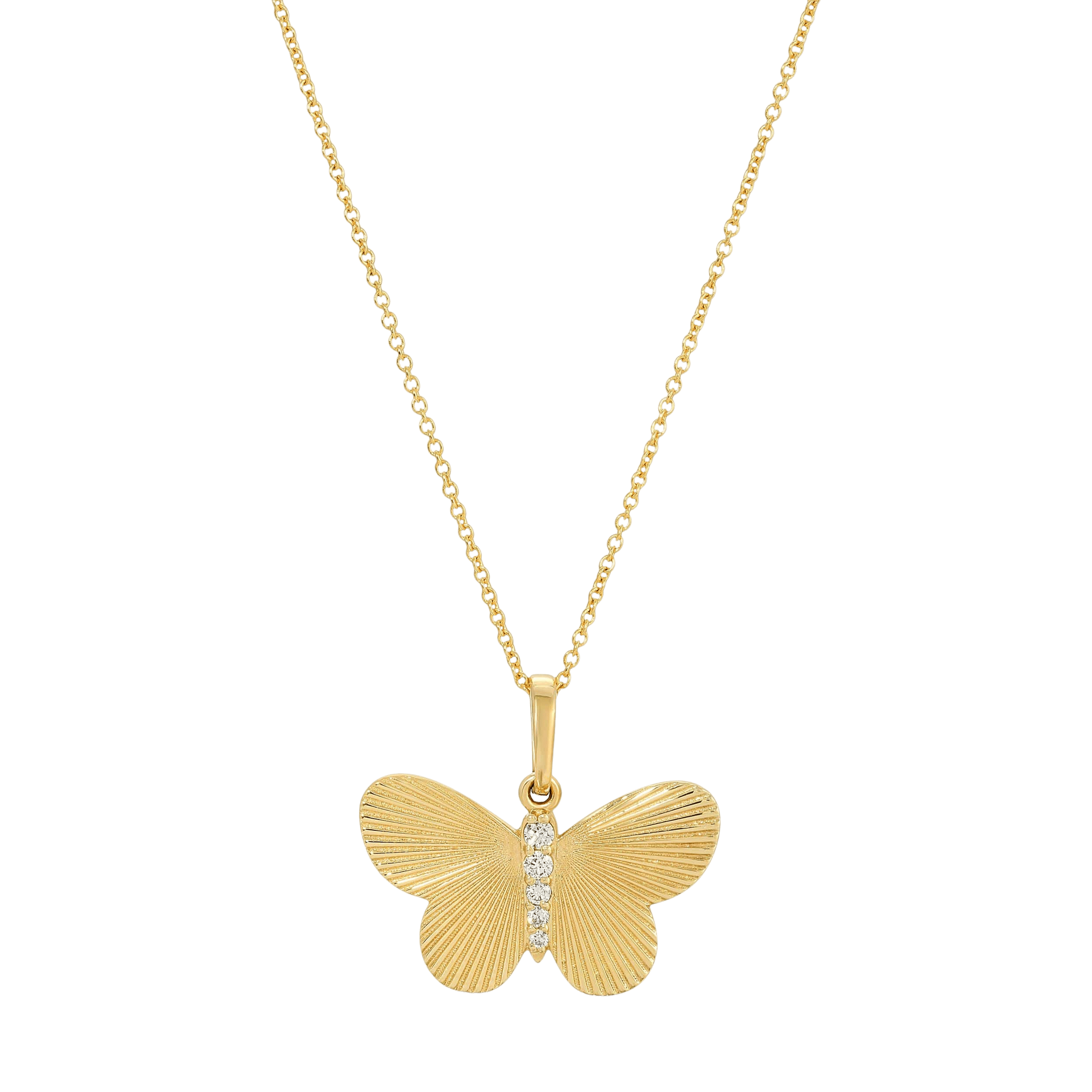Saleable Product:Butterfly 14K Yellow gold .12ct
