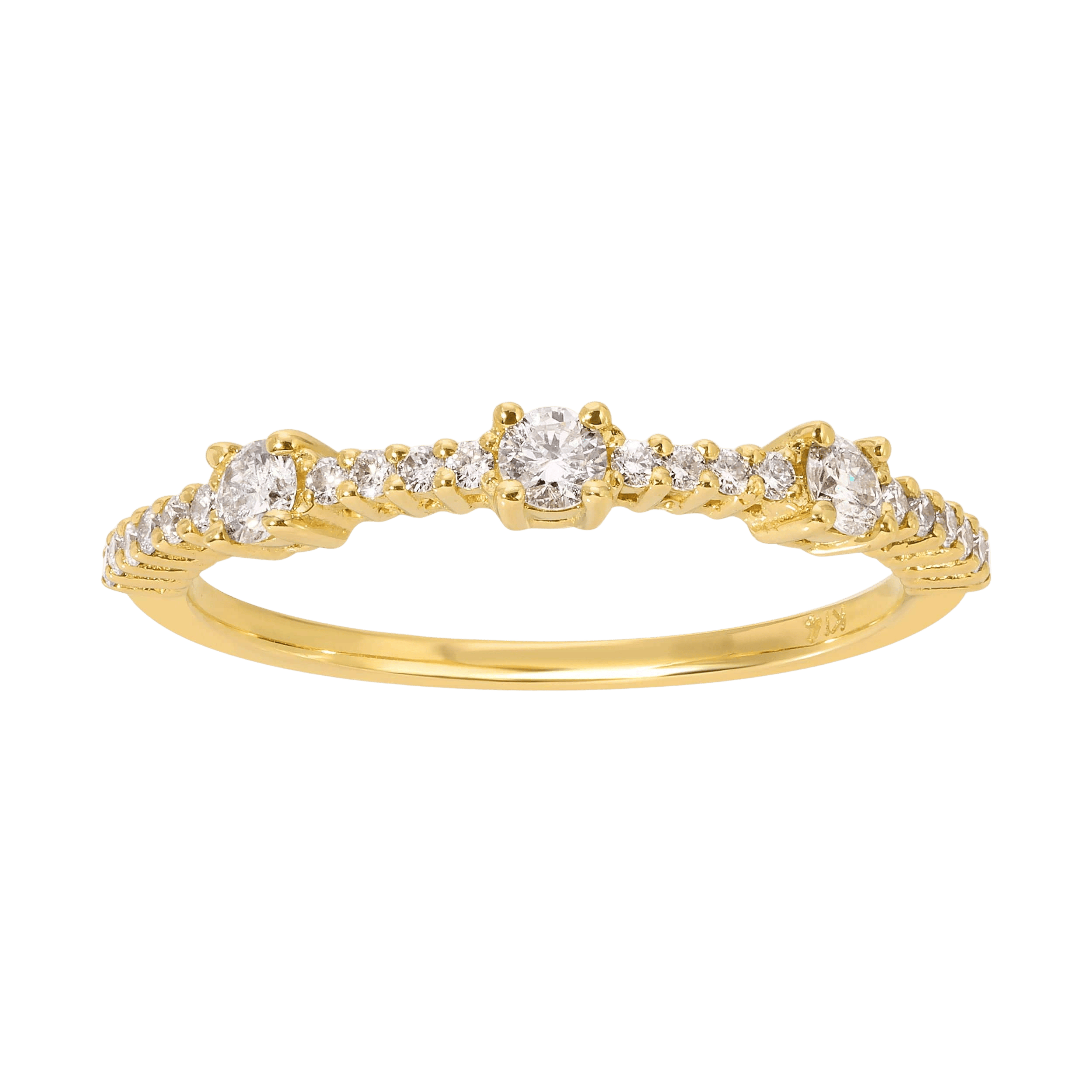 14k Yellow Gold .33ct Half eternity band