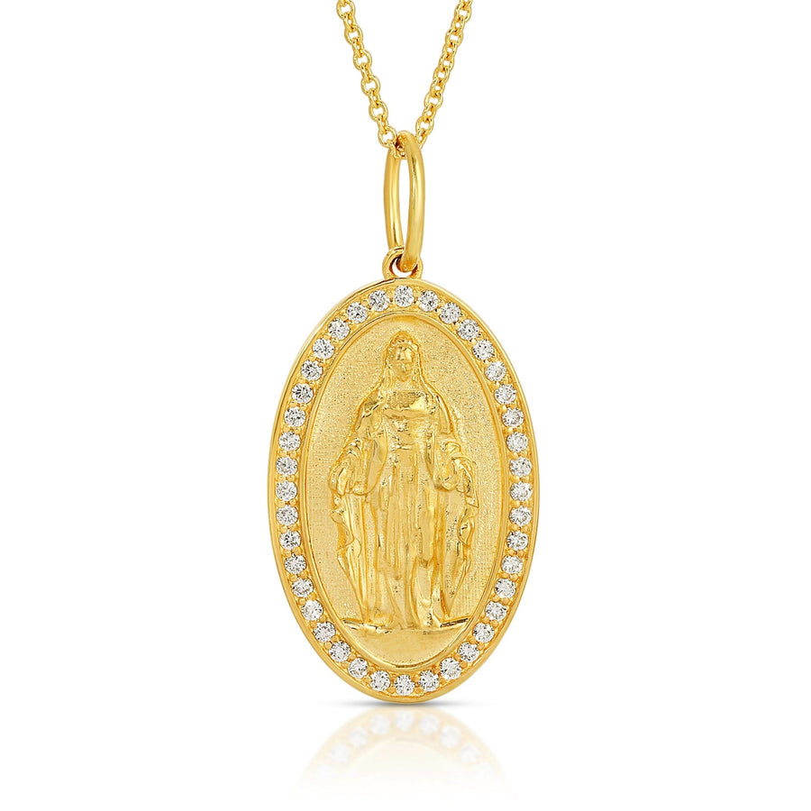 Virgin Mary Pendant with Diamonds
