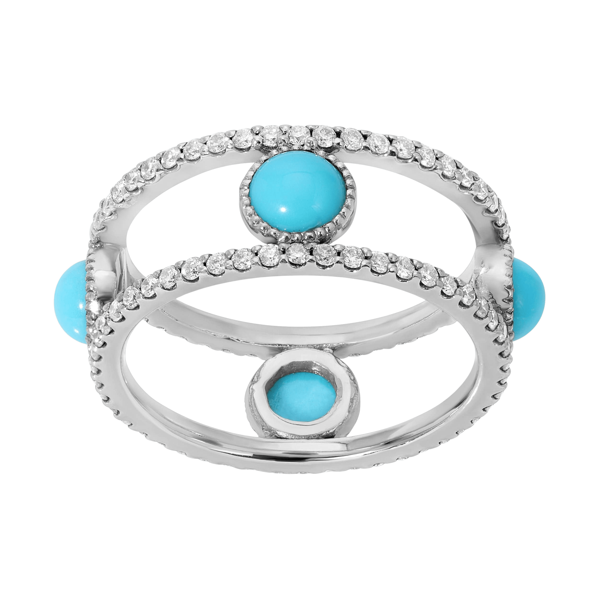 Saleable Product:Stacked Turquoise Ring 14K WG