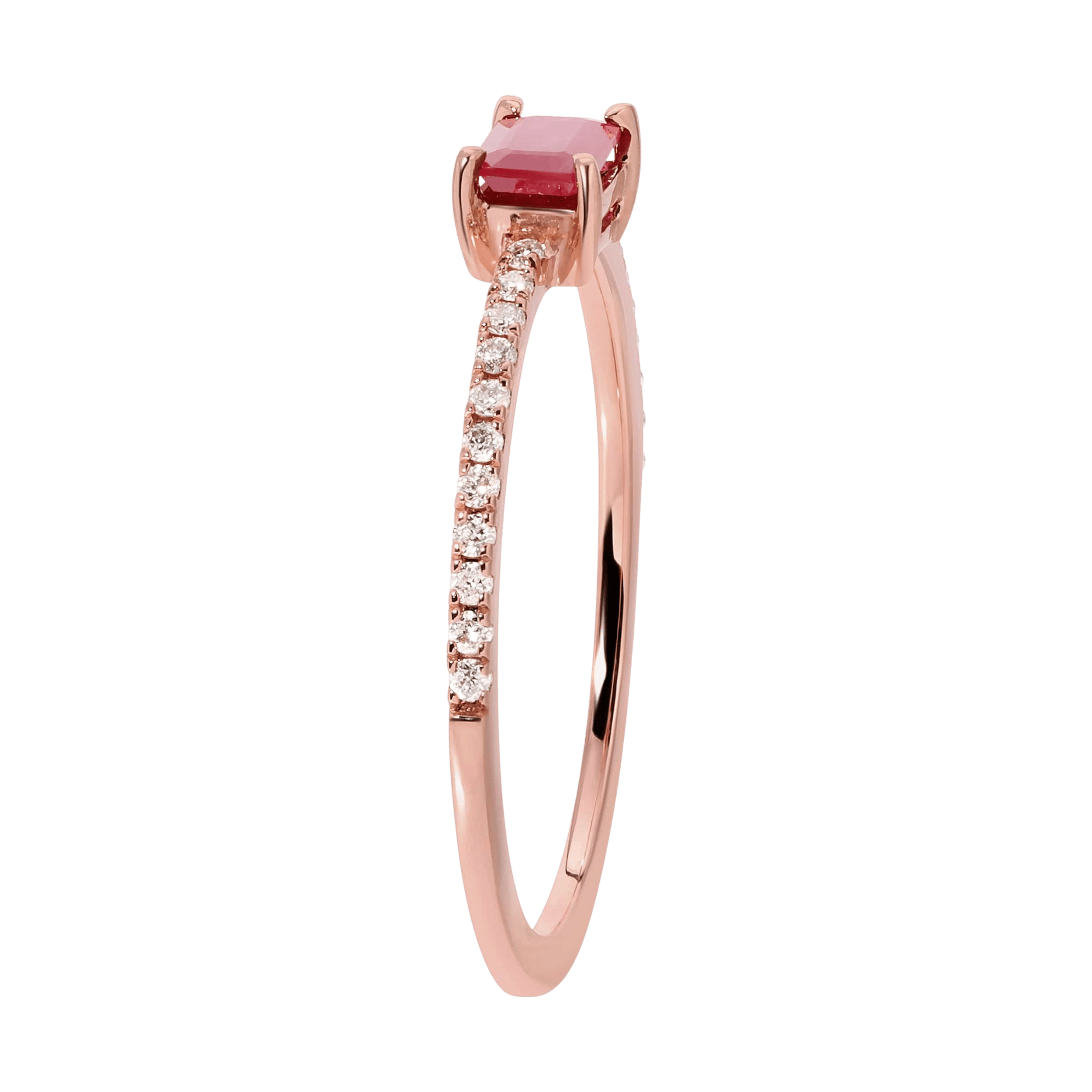 14K Rose gold .41ct Ruby with diamonds