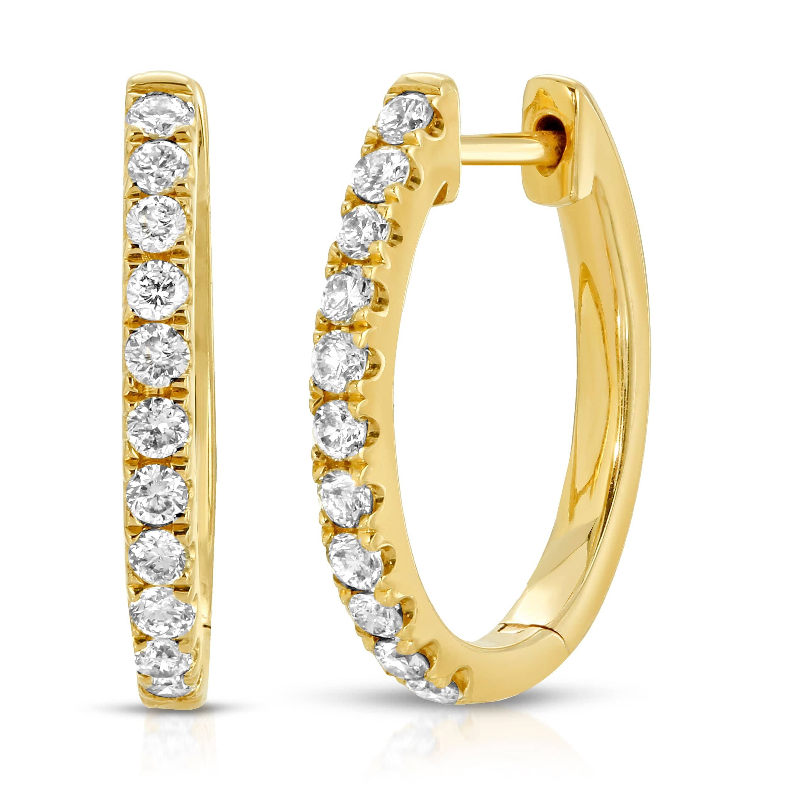 14K Yellow gold .47ct Huggie earrings