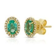 14K Yellow gold .78ct Emerald stud earrings