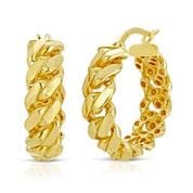14K Yellow gold Cobra link earrings