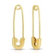 14K Yellow gold Safety pin earring