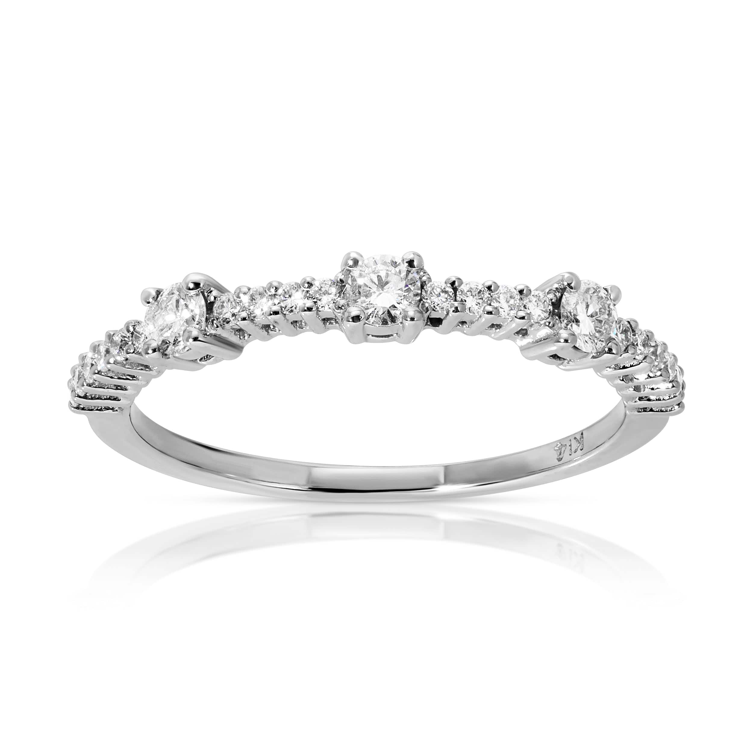 14K White gold .15ct Half eternity band