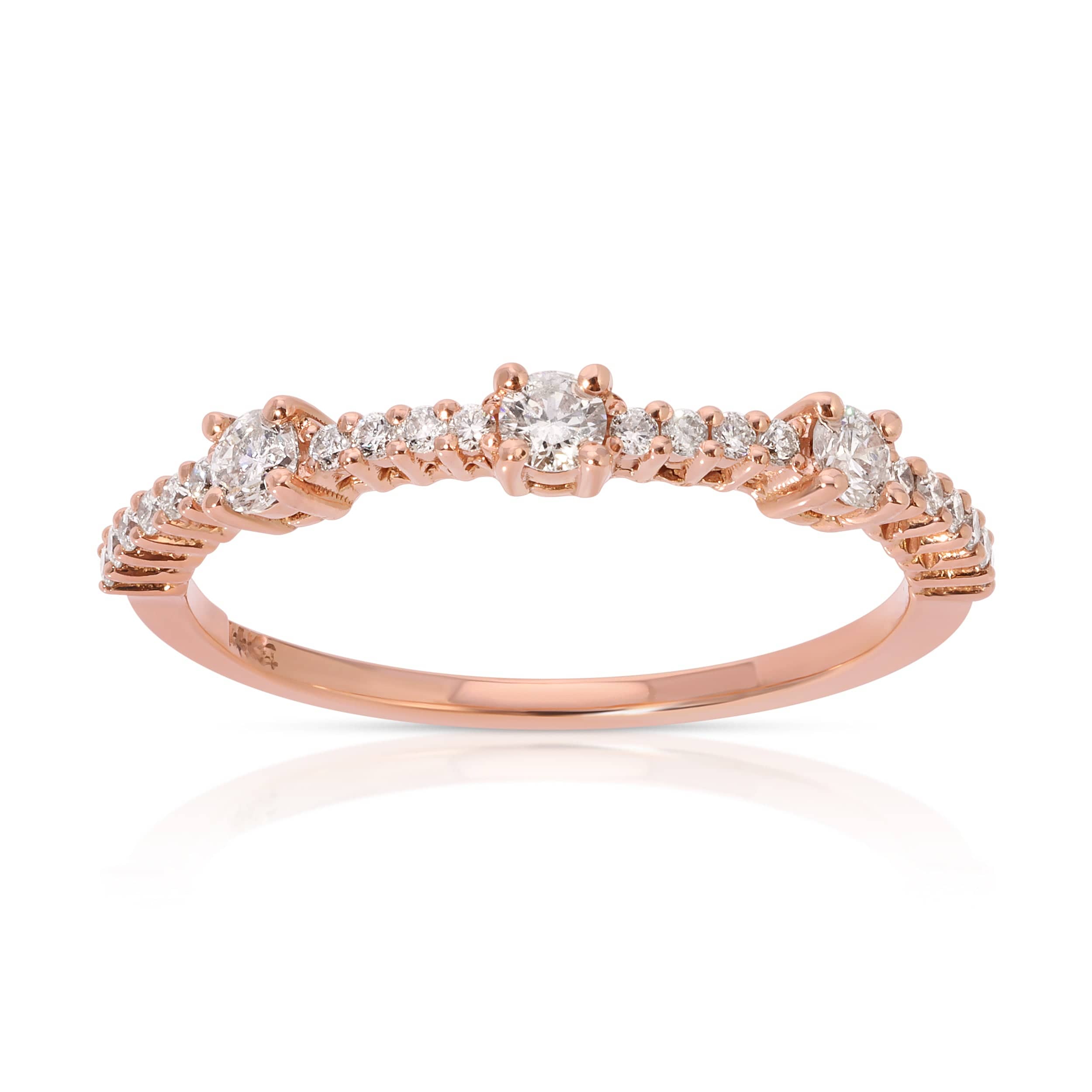 14K Rose gold .33ct Half eternity band