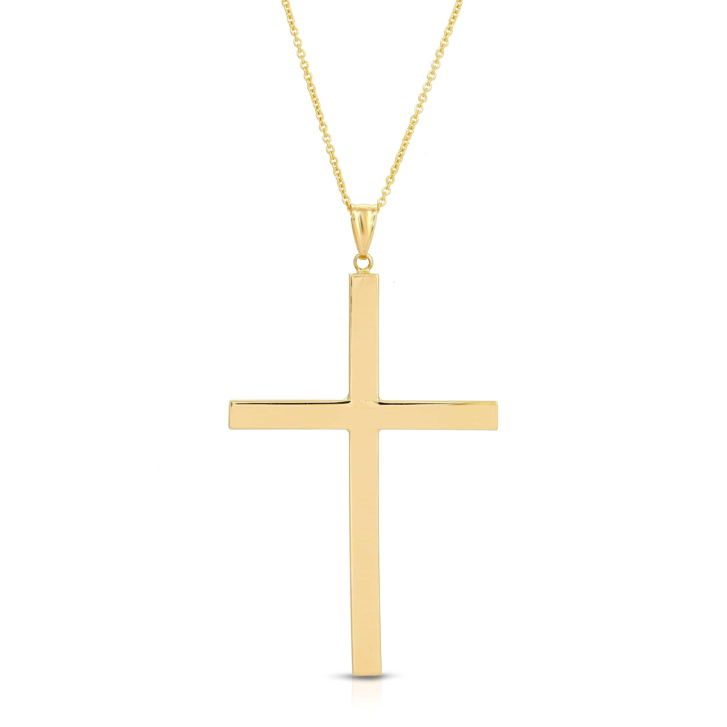 Saleable Product:3D Cross Oversized YG 14k 62mm