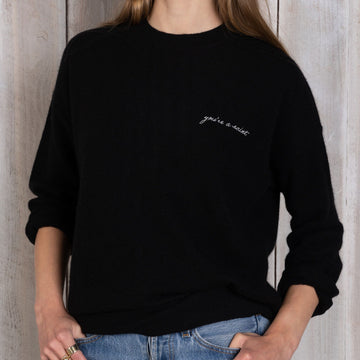SAINT x ParrishLA Black Cashmere Crewneck Sweater