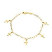 Saleable Product:DANGLING CROSS BRACELET YG 14K
