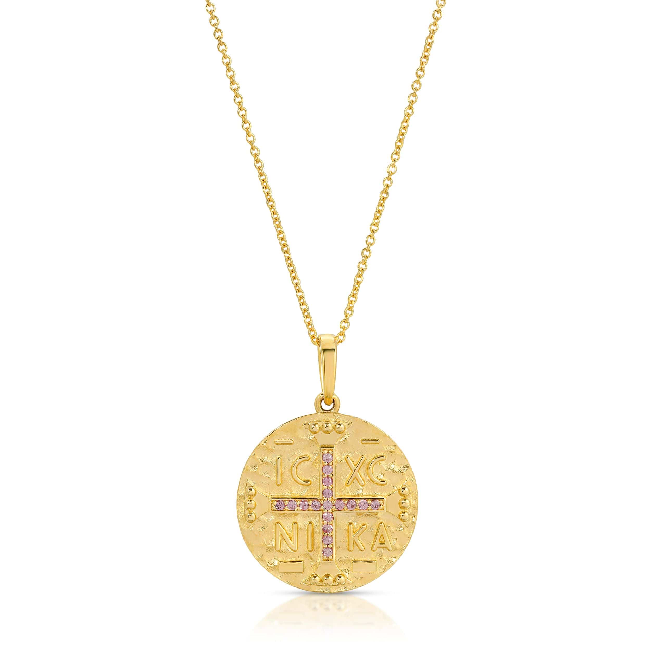 Saleable Product:Pink Sapphire Ira Cross 14K YG