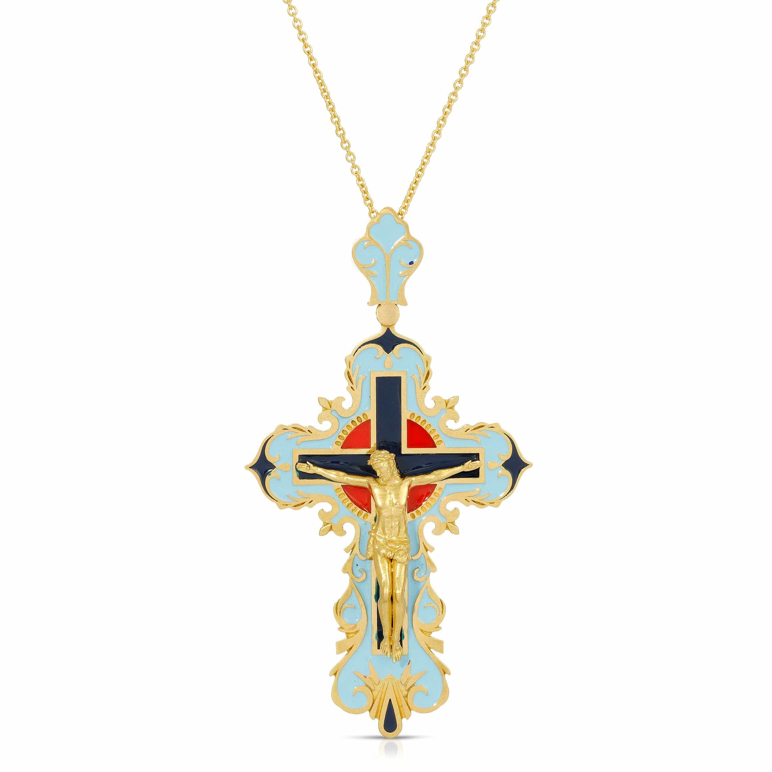 Saleable Product:Enamel Cross Pendant 18K