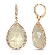 Saleable Product:Moonstone Teardrop Earrings 14K Rose gold
