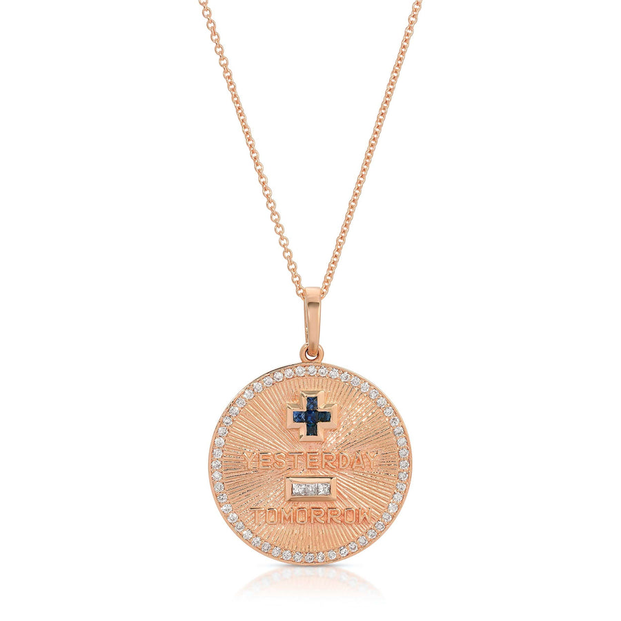 Blue Sapphire Yesterday/Tomorrow Pendant with Diamonds