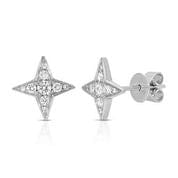 Saleable Product:Starburst Diamond Earrings 18K White gold .26ct