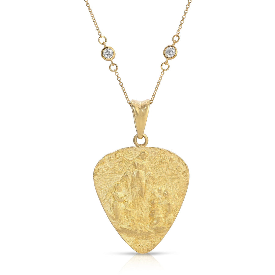 CZ Mother Mary Pendant Necklace