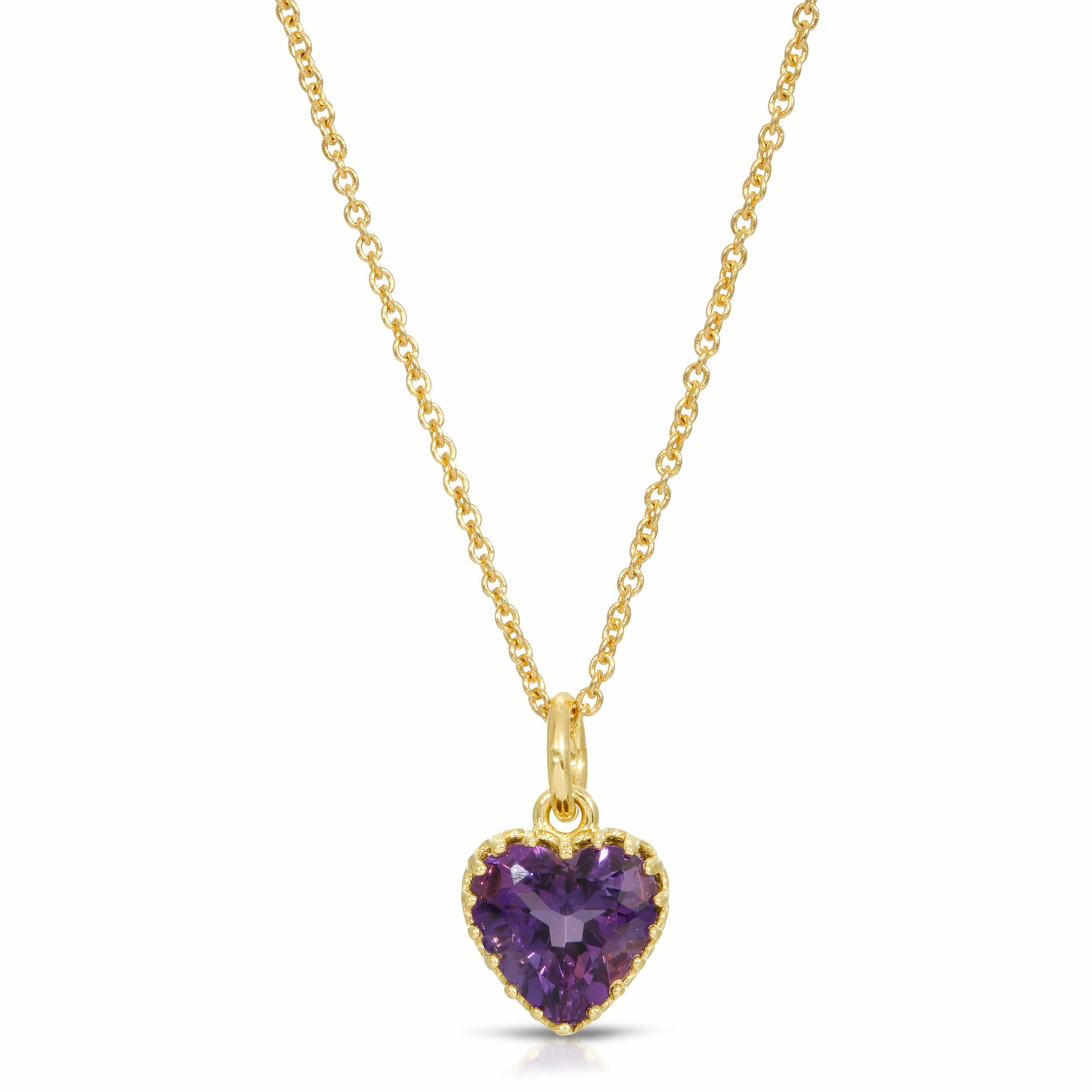 Saleable Product:Amethyst Purple Heart Pendant 14K Yellow gold 1.65ct