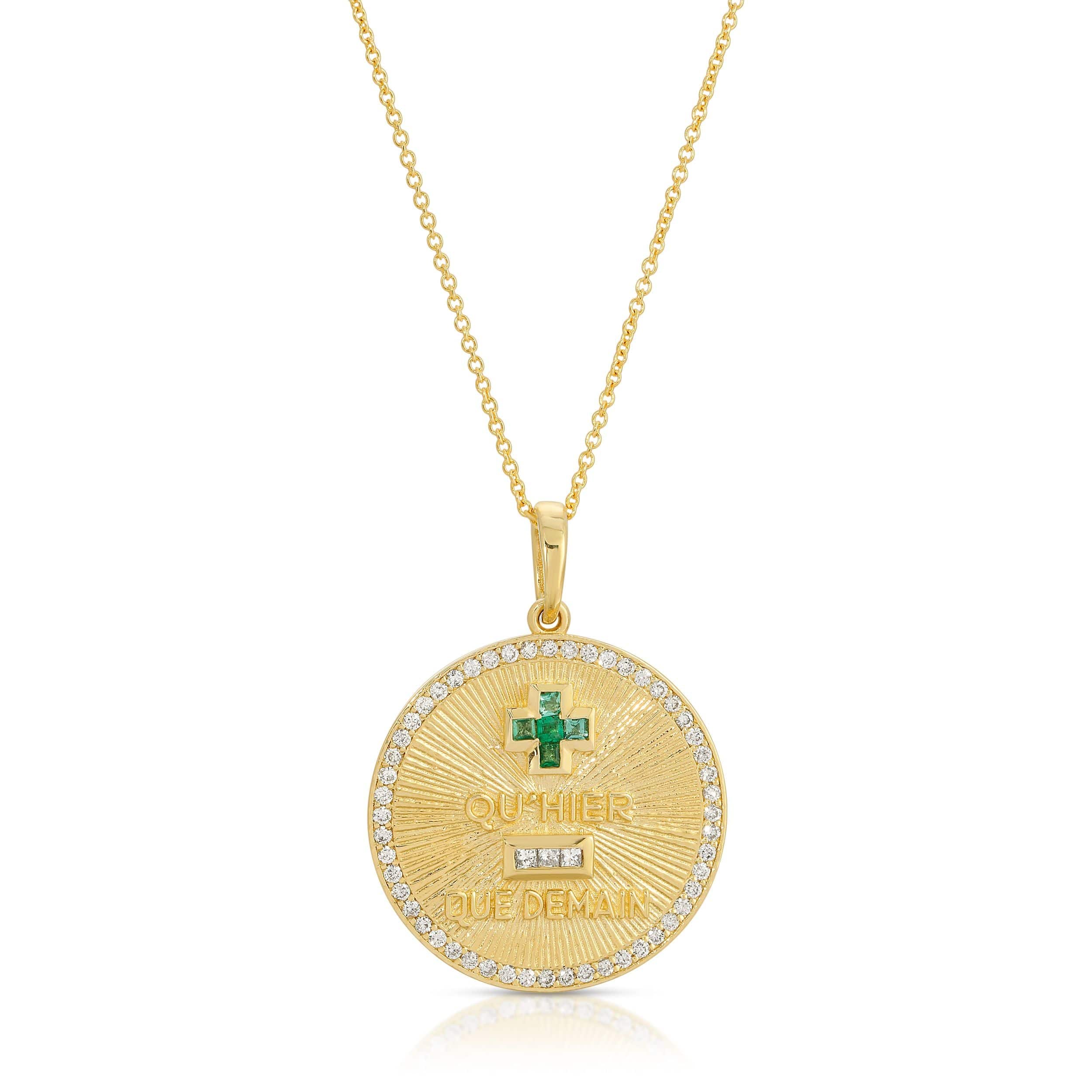 Saleable Product:Qu'Hier/Due Demain Pendant 14K Yellow gold
