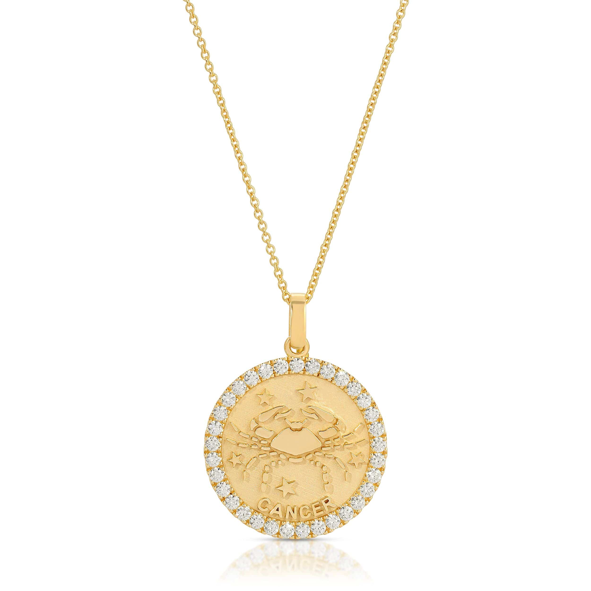 Saleable Product:Cancer Pendant 14K Yellow gold 1.10ct