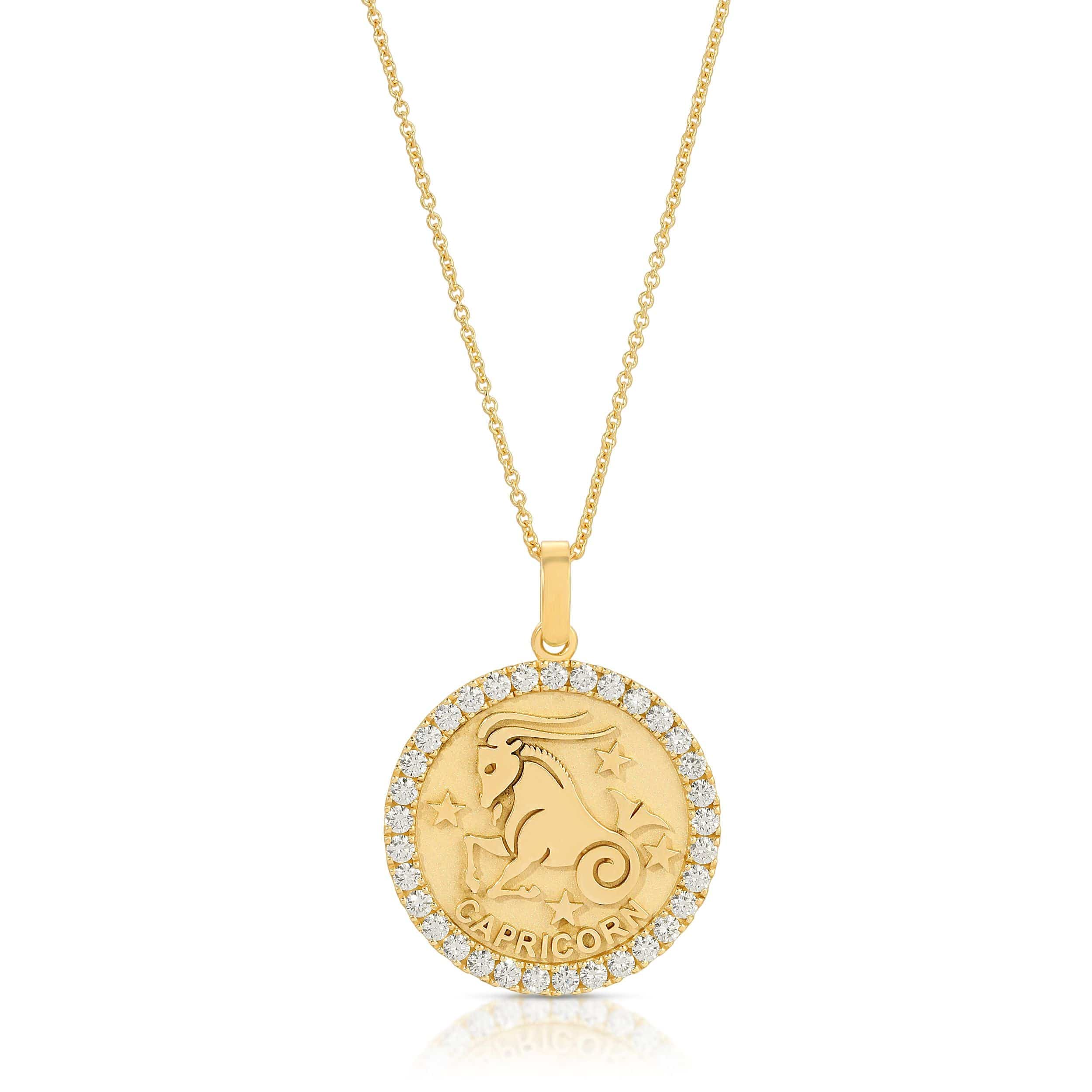 Saleable Product:Capricorn Pendant 14K Yellow gold 1.10ct