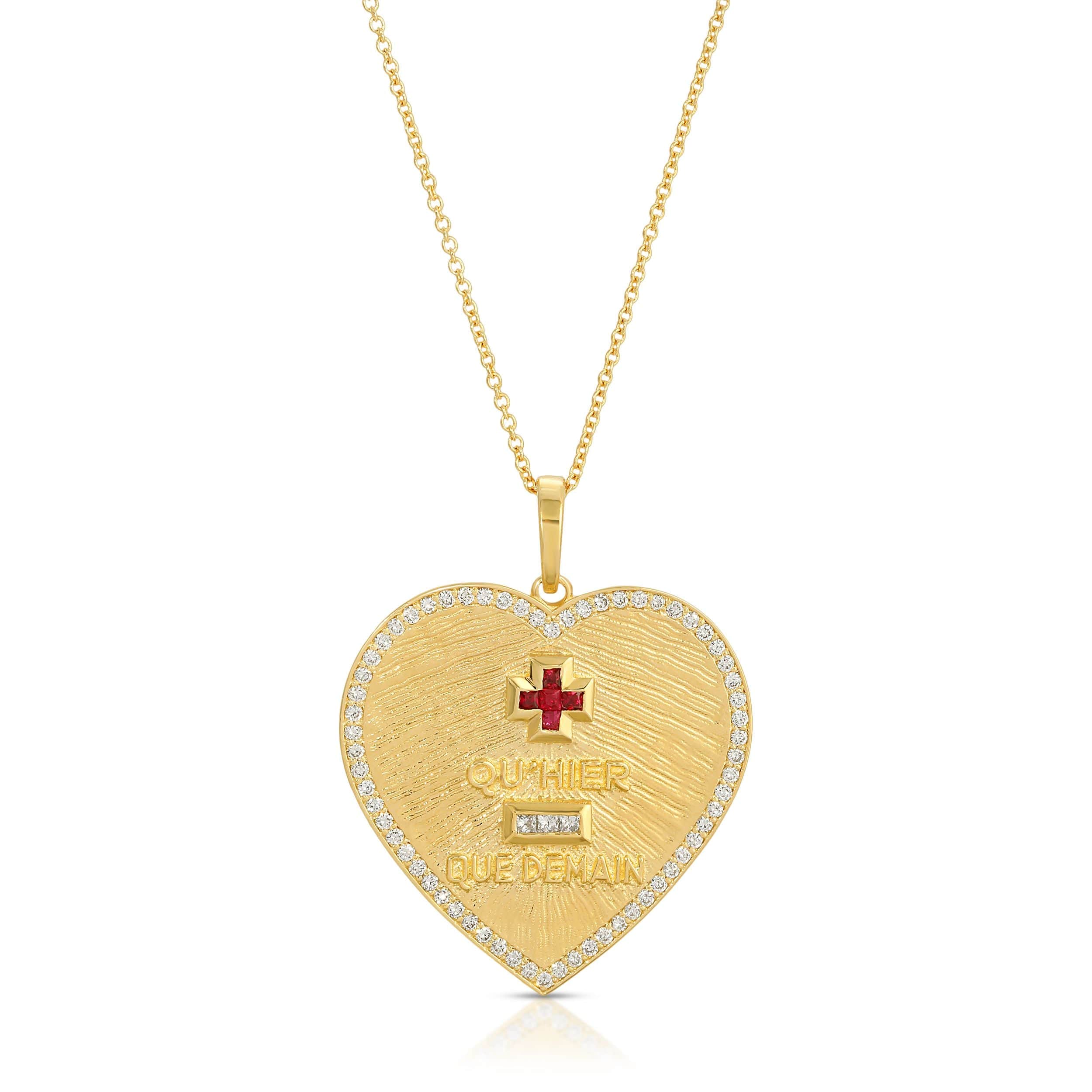 Saleable Product:QU'HIER/QUE DEMAIN 14K Yellow gold .16ct Ruby with .55ct diamonds