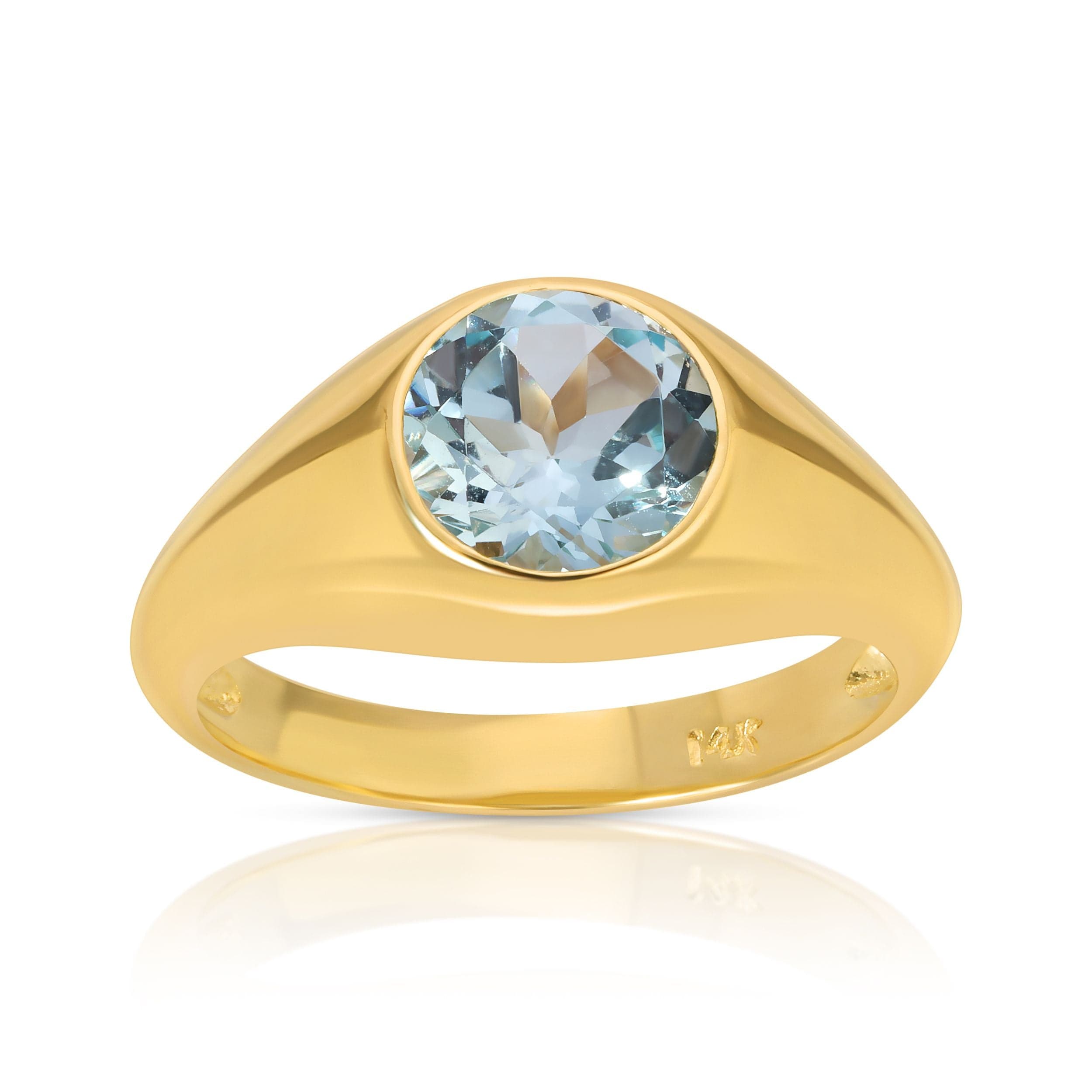 Saleable Product:Aquamarine Ring 14K Yellow gold 1.5ct