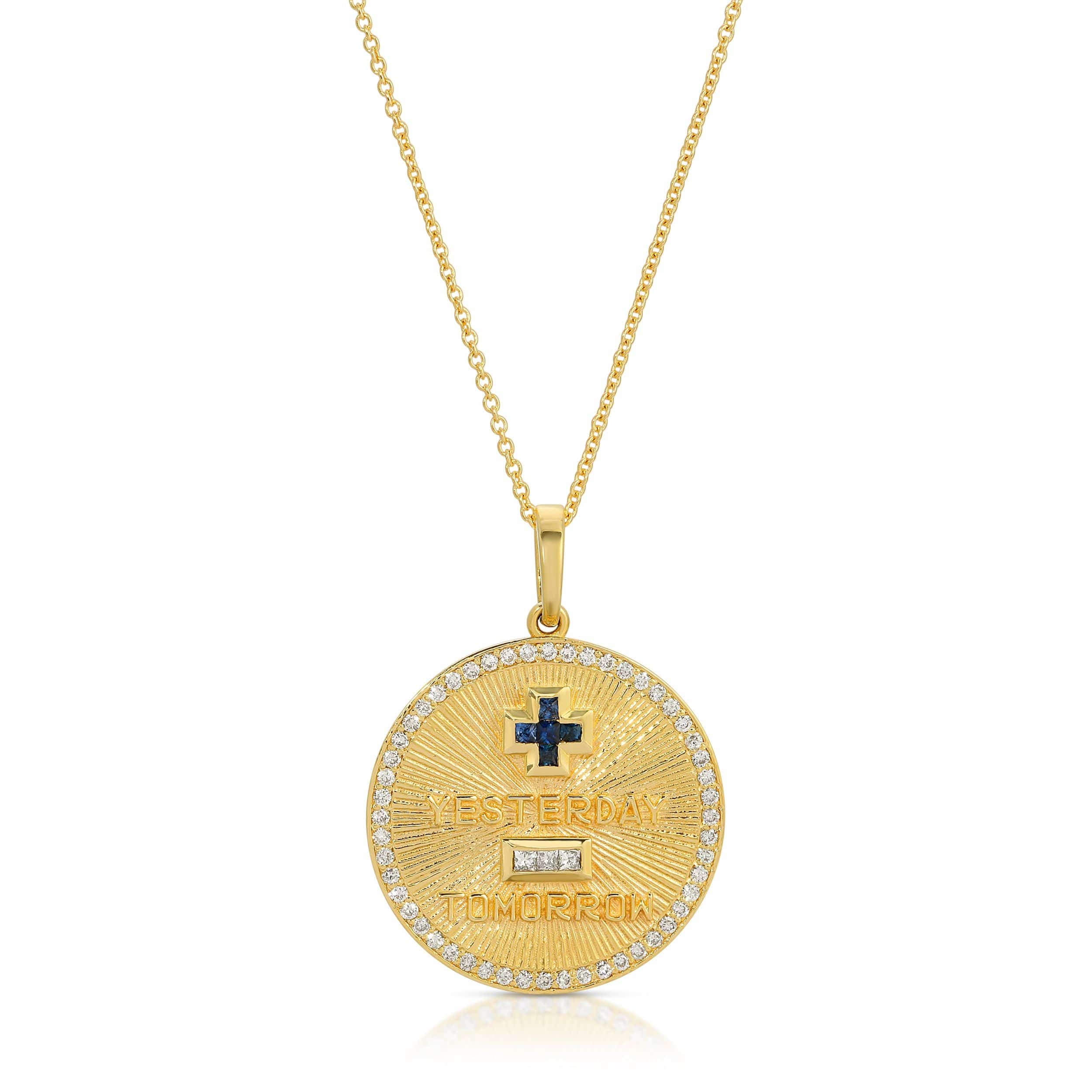 Saleable Product:Yesterday/tomorrow Blue sapphire pendant 14K YG with .47ct