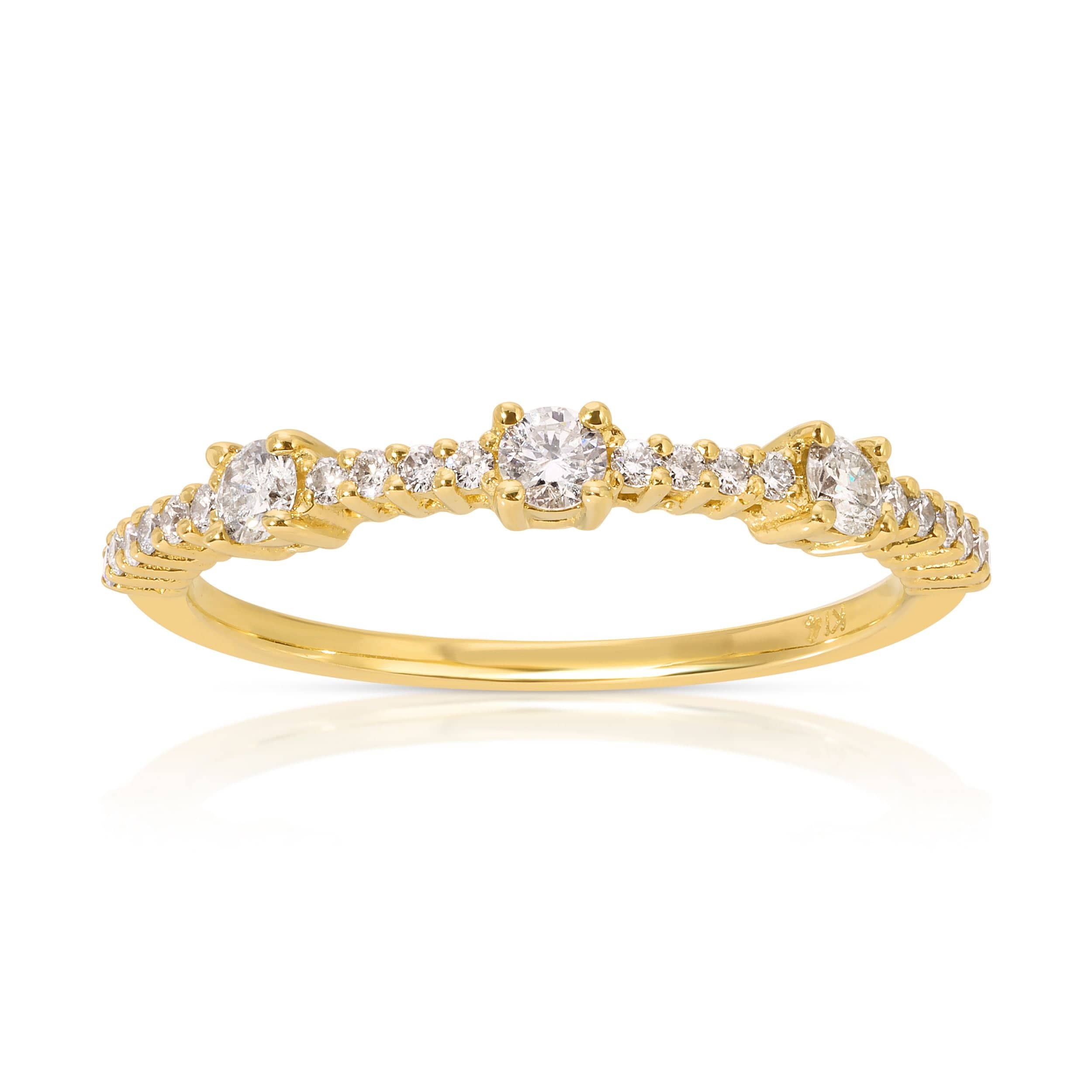 14k Yellow Gold .33ct Half eternity band